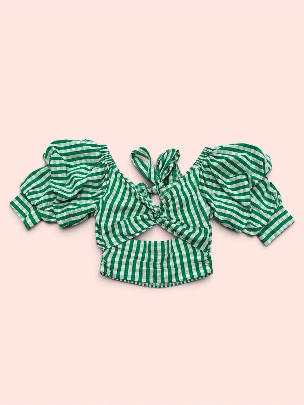 Louna Green Green Gingham Ruffle Top
